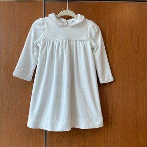 Ralph Lauren Baby Girl White & Pink Velour Dress, 9M